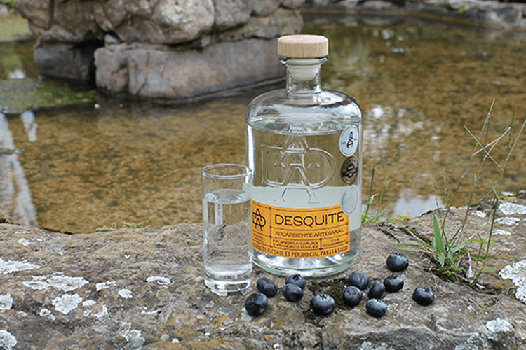 coctel desquite arandanos con aguardiente artesanal