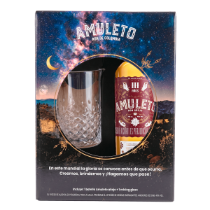 Kit Mundial Ron Amuleto Añejo 700ml